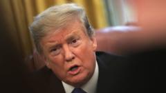 President Donald Trump speaks during a meeting with Chinese Vice Premier Liu He in the Oval Office